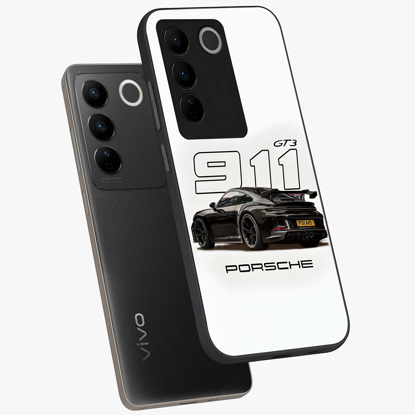 Turbo Legacy Icon Glass Case displayed in angled mockup highlighting dynamic automotive design with performance aesthetic.