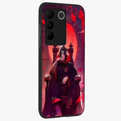 Blood Moon Sovereign Glass Case upright view showcasing powerful moon inspired artwork with cosmic aesthetic style.