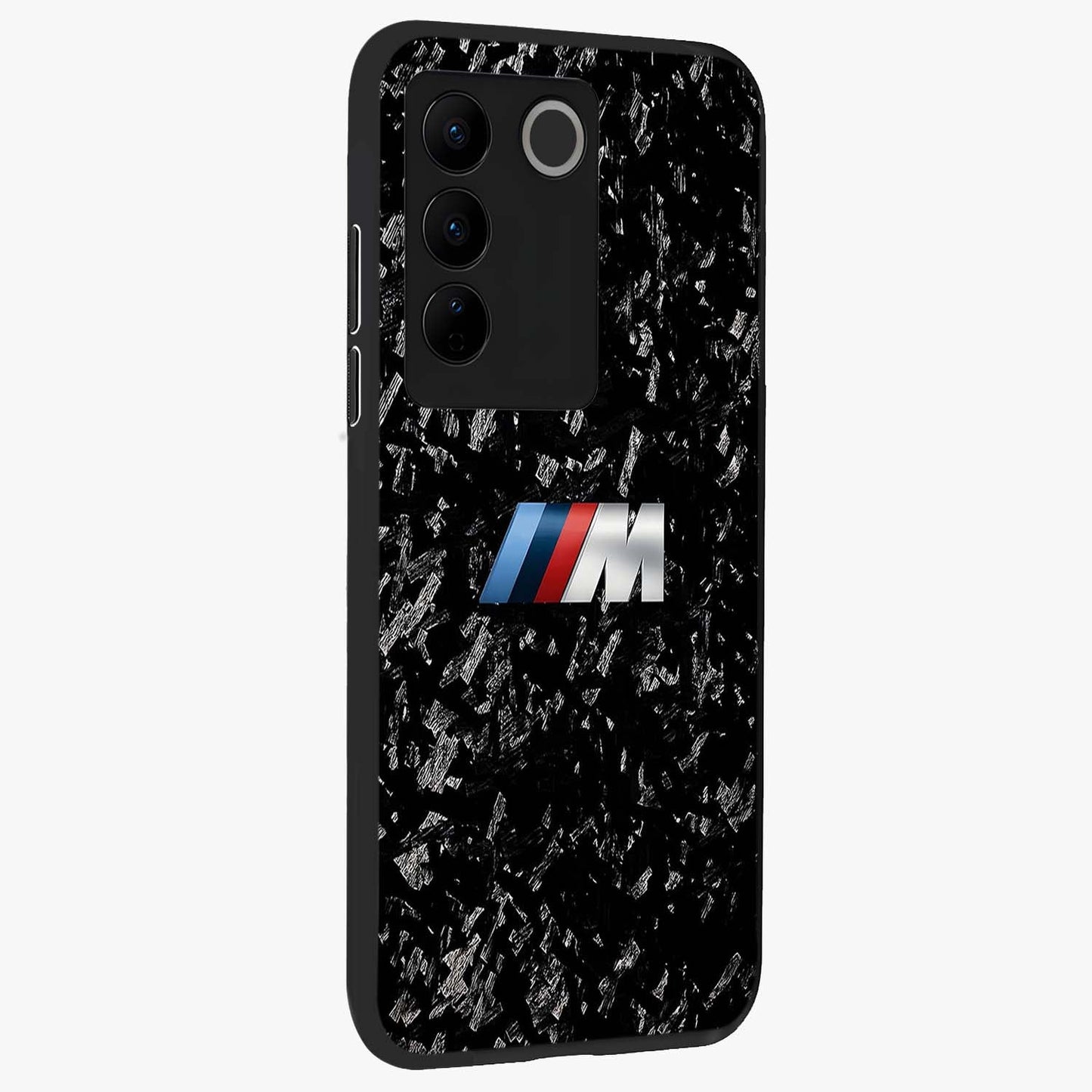 Carbon Speed Mark Glass Case upright view showcasing modern carbon speed graphic with bold automotive theme.