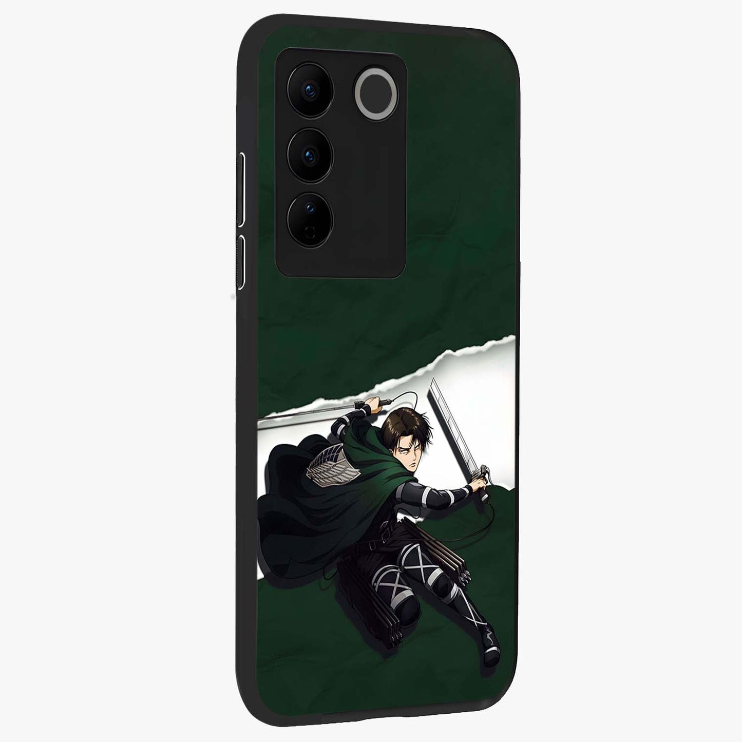Emerald War Vanguard Glass Case upright view showcasing dramatic warrior artwork with bold fantasy theme.