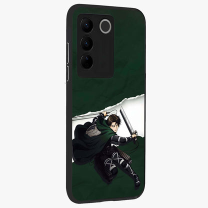 Emerald War Vanguard Glass Case upright view showcasing dramatic warrior artwork with bold fantasy theme.