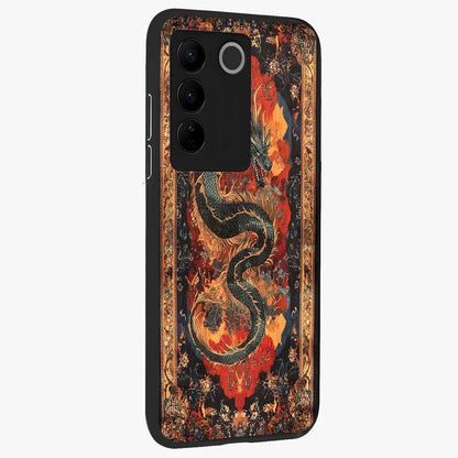 Inferno Dragon Soul Glass Case upright view showcasing intense dragon artwork with fantasy fire theme.