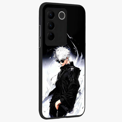 Limitless Shadow King Glass Case upright view showcasing bold shadow warrior artwork with epic fantasy theme.