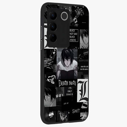 Midnight Chaos Mind Glass Case upright view showcasing expressive abstract artwork with bold dark theme.