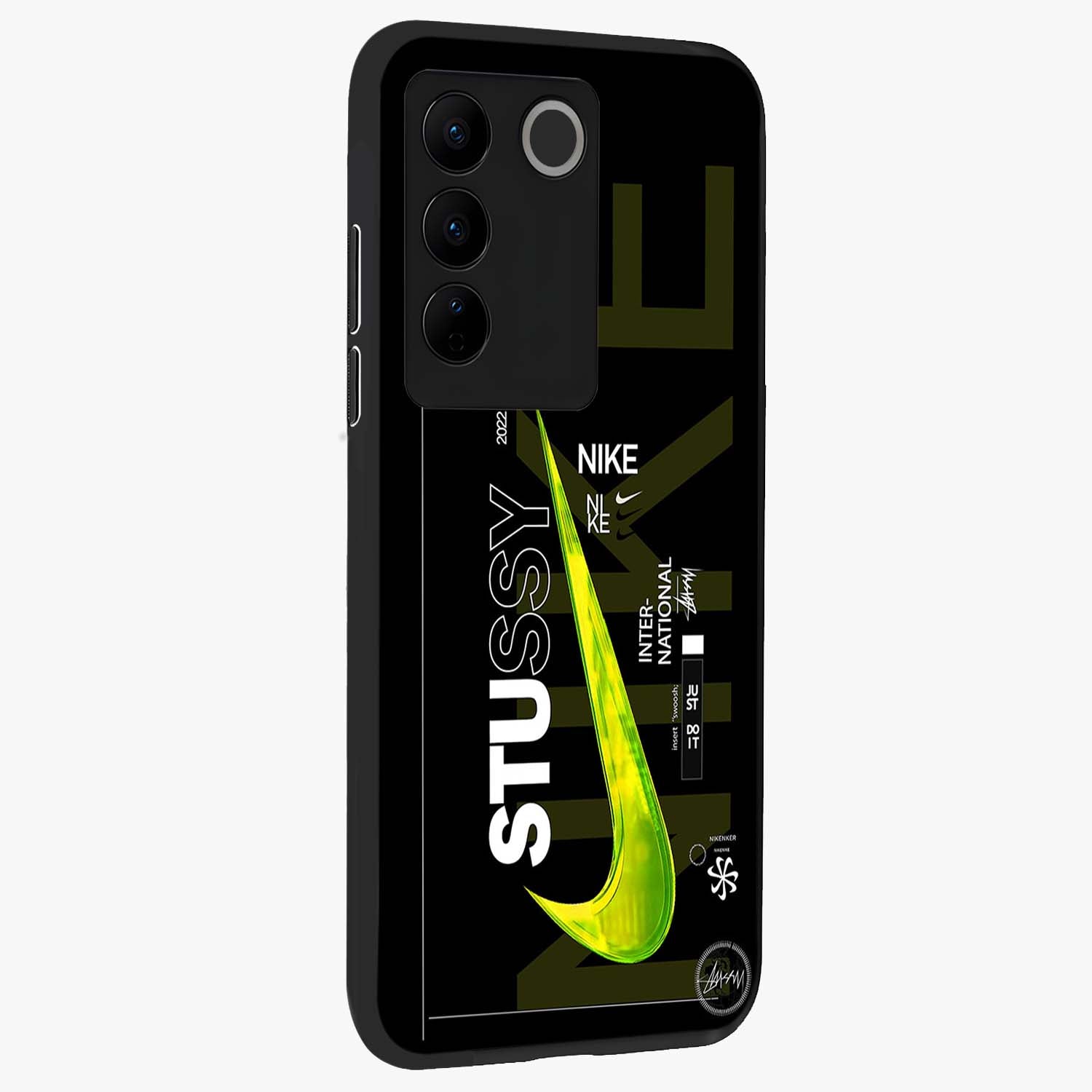 Neon Street Edition Glass Case upright view showcasing colorful neon artwork with modern street culture theme.