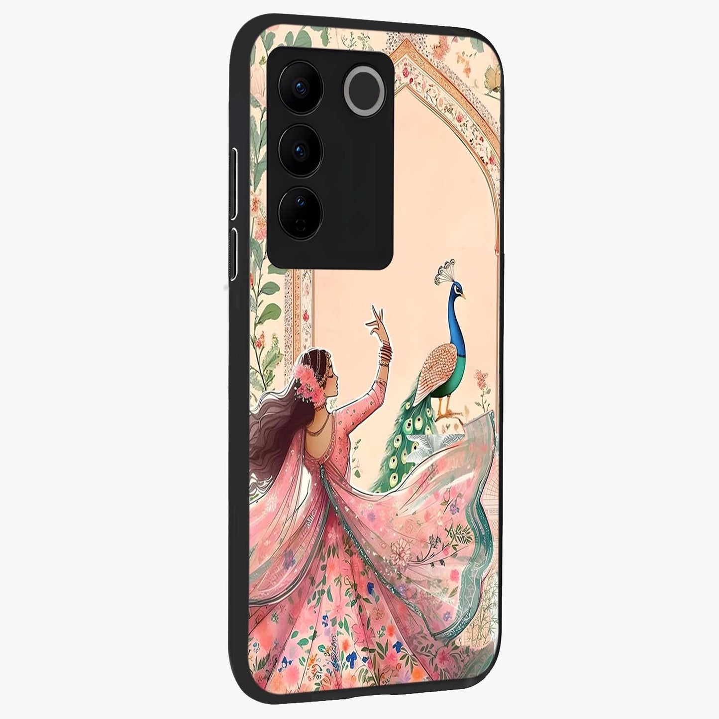 Royal Grace Muse Glass Case upright view showcasing stylish artistic artwork with sophisticated royal theme.