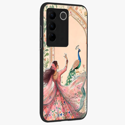 Royal Grace Muse Glass Case upright view showcasing stylish artistic artwork with sophisticated royal theme.
