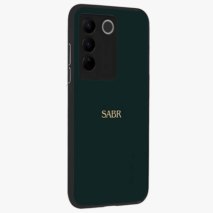 Sabr Minimal Patience Glass Case upright view showcasing calm minimalist artwork with motivational patience theme.