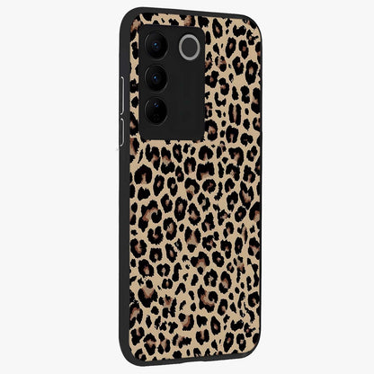 Savage Chic Pattern Glass Case upright view showcasing trendy decorative artwork with edgy fashion theme.