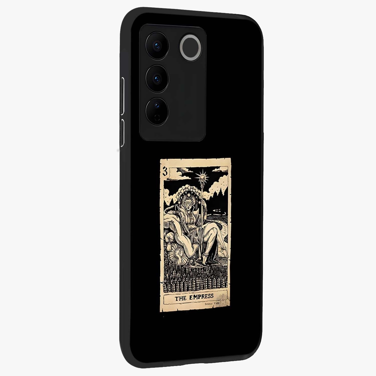 The Empress Glass Case upright view showcasing powerful empress themed artwork with luxurious artistic theme.