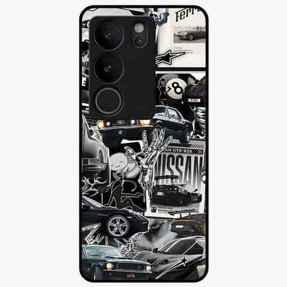 Aesthetic Dark Love Glass Case showing flat back view with dark romantic artwork and glossy glass finish.