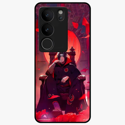 Blood Moon Sovereign Glass Case showing flat back view with mystical blood moon artwork and glossy glass finish.