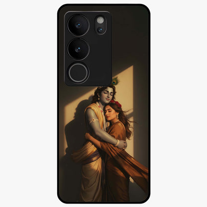 Divine Eternal Love Glass Case showing flat back view with spiritual love themed artwork and glossy glass finish.