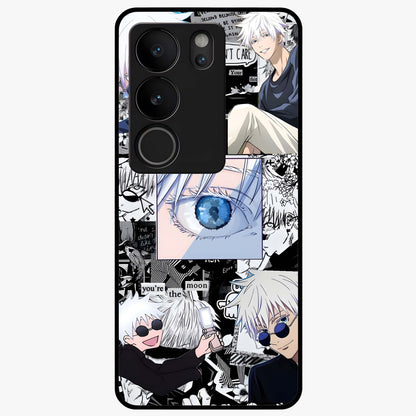 Infinity Sorcerer Chaos Glass Case showing flat back view with mystical sorcerer themed artwork and glossy glass finish.