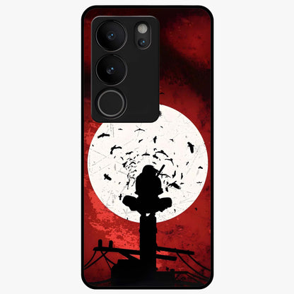 Itachi Limited Edition Naruto Anime Glass Case showing flat back view with iconic anime character artwork and glossy glass finish.