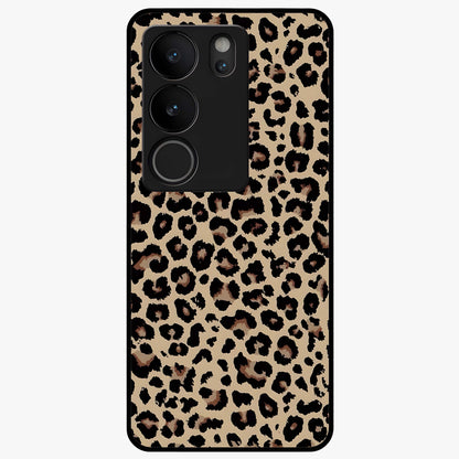 Savage Chic Pattern Glass Case showing flat back view with stylish patterned artwork and glossy glass finish.