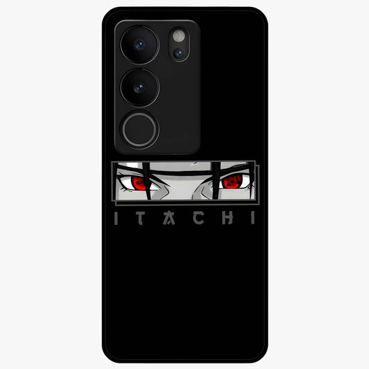 Scarlet Gaze Dominance Glass Case showing flat back view with striking red themed artwork and glossy glass finish.