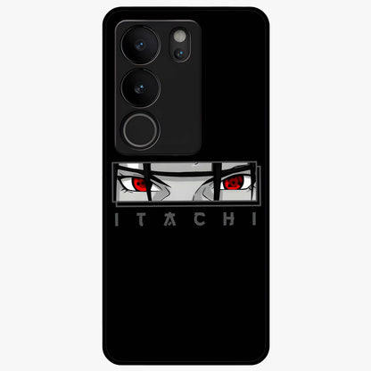 Scarlet Gaze Dominance Glass Case showing flat back view with striking red themed artwork and glossy glass finish.