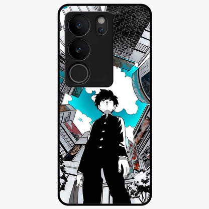 Silent Psychic Awakening Glass Case showing flat back view with mystical psychic themed artwork and glossy glass finish.