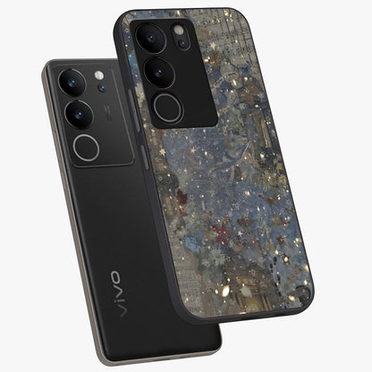 Aesthetic Astrolophia Glass Case displayed in angled mockup highlighting artistic aesthetic elements and smooth glass surface.