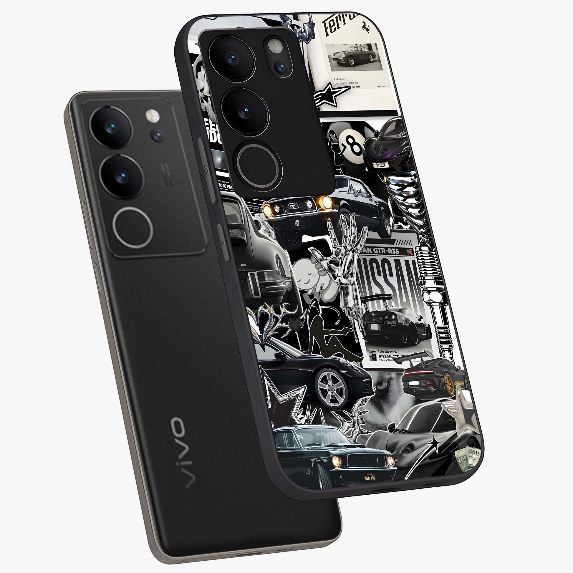 Aesthetic Dark Love Glass Case displayed in angled mockup highlighting moody aesthetic design and bold love theme.