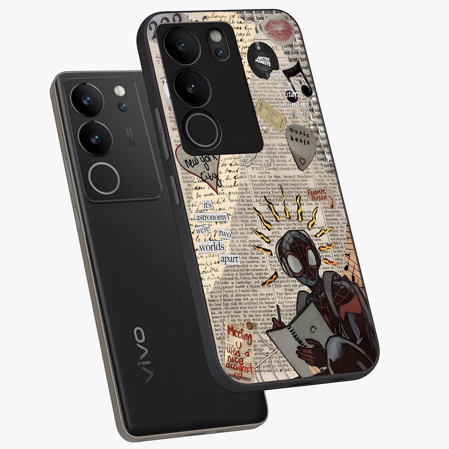 City Dream Sketch Glass Case displayed in angled mockup highlighting minimal city illustration with aesthetic sketch style.
