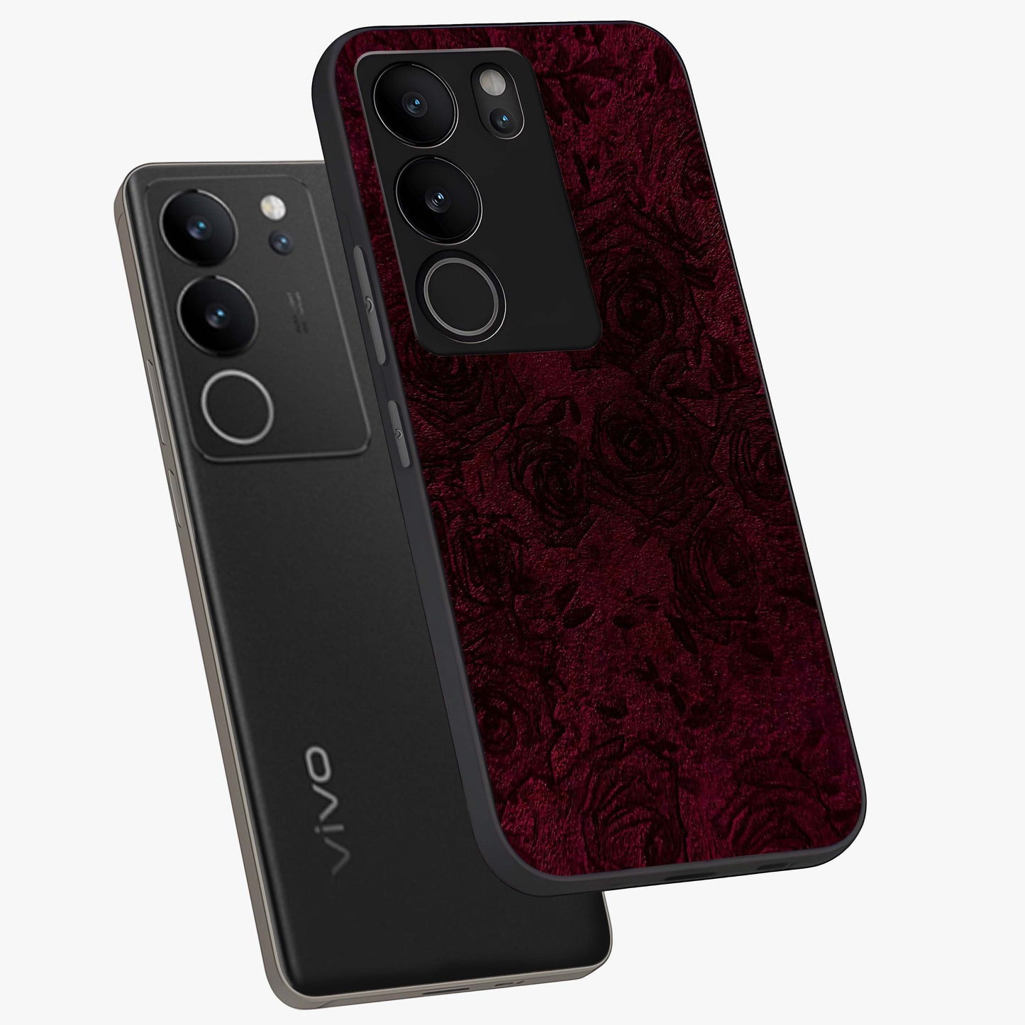 Crimson Fade Flow Glass Case displayed in angled mockup highlighting smooth gradient design with modern aesthetic style.