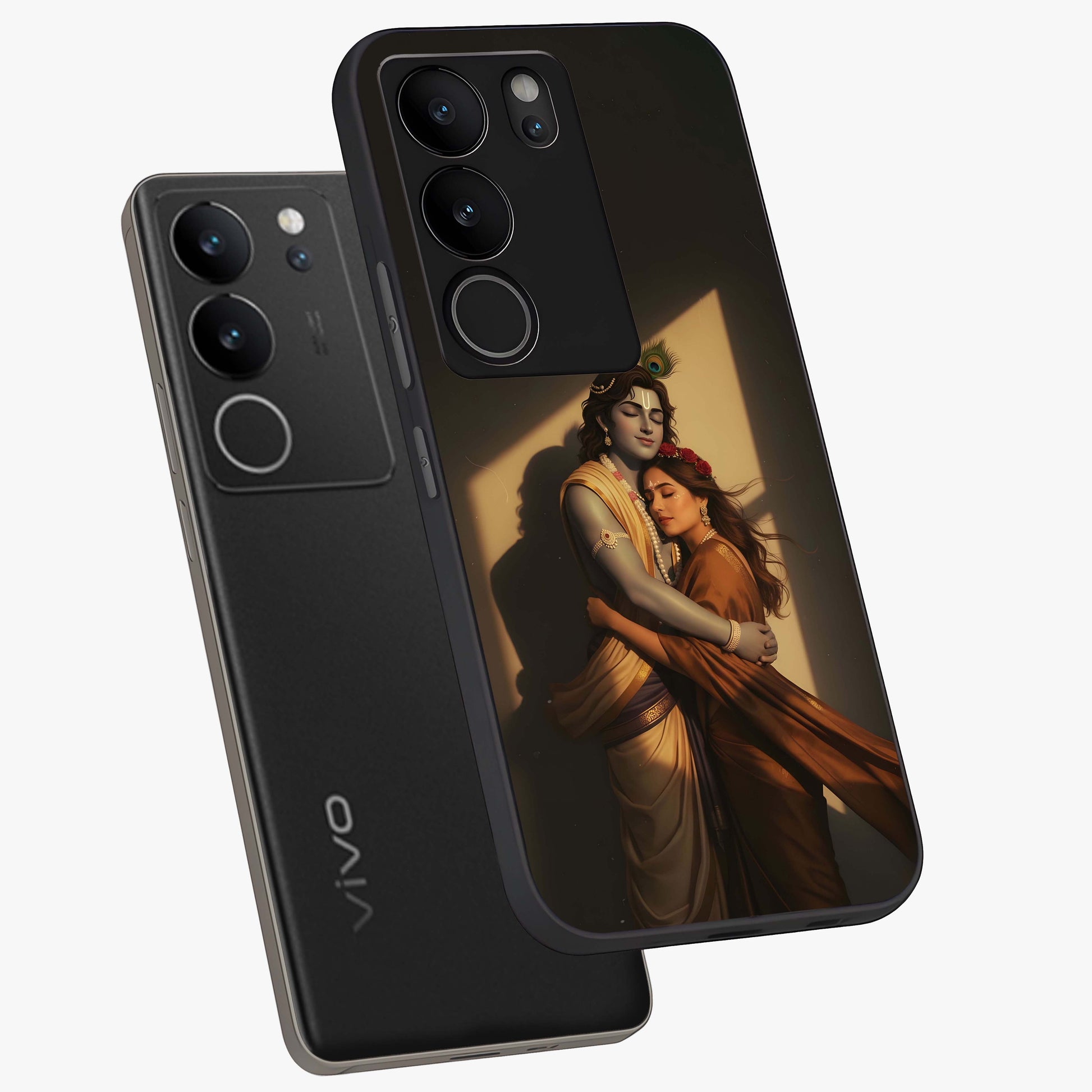 Divine Eternal Love Glass Case displayed in angled mockup highlighting elegant divine inspired design with peaceful aesthetic.