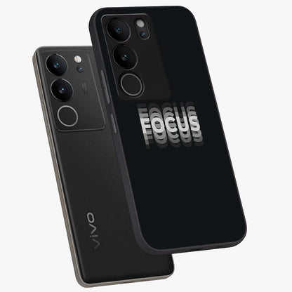 Focus Mode On Glass Case displayed in angled mockup highlighting clean minimal text artwork with modern aesthetic style.
