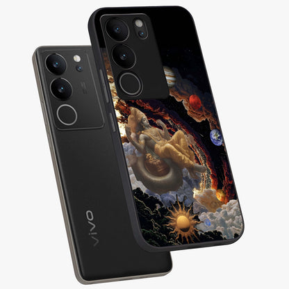 Galactic Divine God Glass Case displayed in angled mockup highlighting powerful celestial deity illustration with galactic aesthetic.