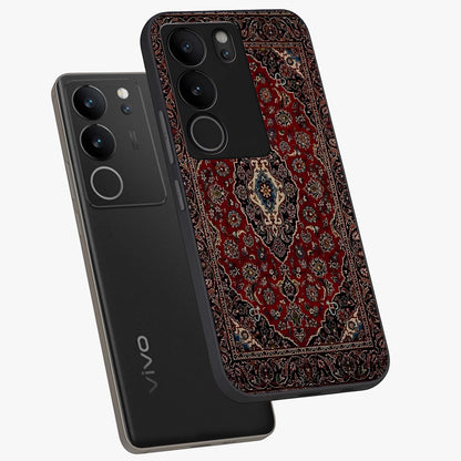 Heritage Carpet Royale Glass Case displayed in angled mockup highlighting intricate royal carpet design with heritage aesthetic.