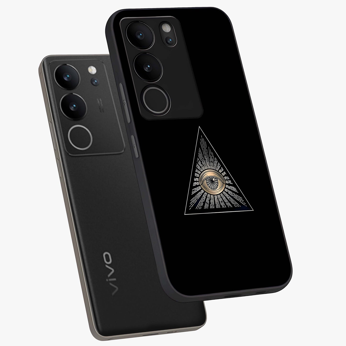 Illuminati Evil Glass Case displayed in angled mockup highlighting dark occult inspired design with bold aesthetic style.
