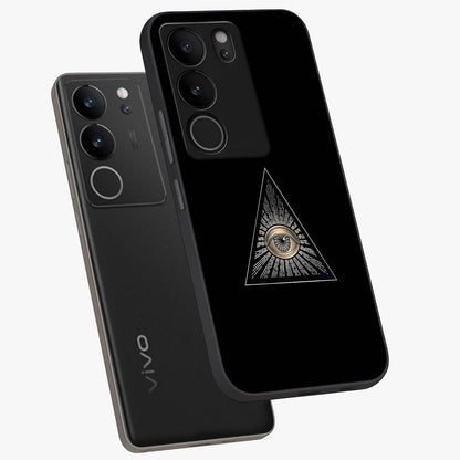 Illuminati Evil Glass Case displayed in angled mockup highlighting dark occult inspired design with bold aesthetic style.