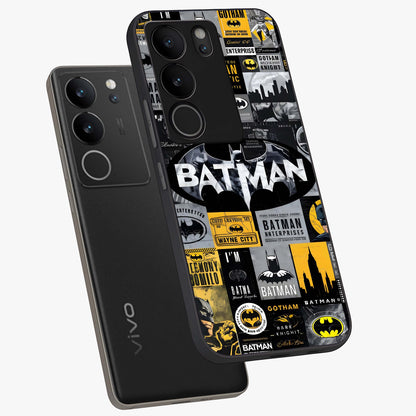 Knight Gotham Rise Glass Case displayed in angled mockup highlighting powerful knight silhouette design with dramatic aesthetic.