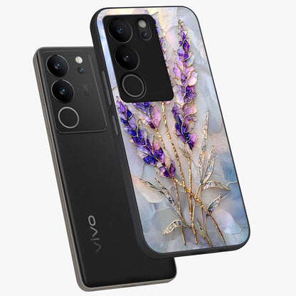 Lavender Dream Glow Glass Case displayed in angled mockup highlighting dreamy purple glow design with soft artistic style.