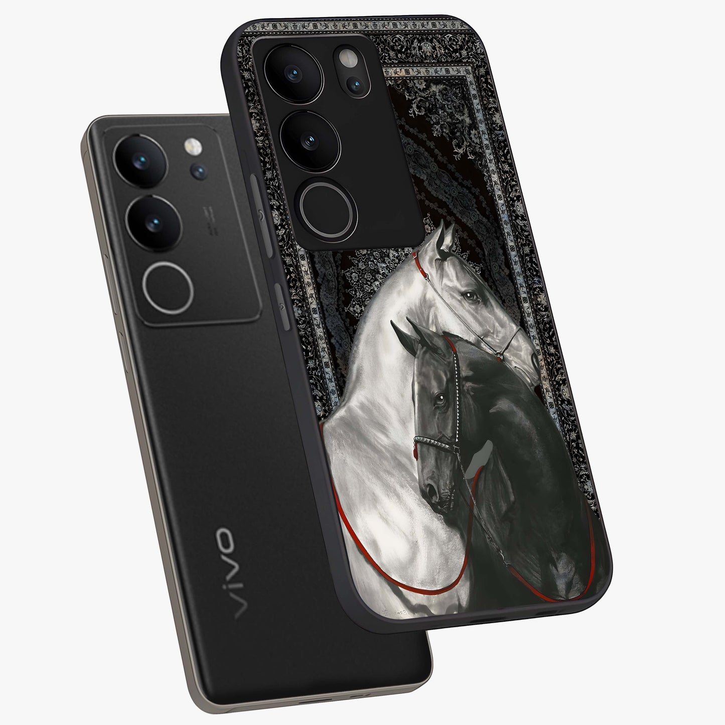Majestic Ride Legacy Glass Case displayed in angled mockup highlighting sleek vehicle design with bold racing aesthetic.