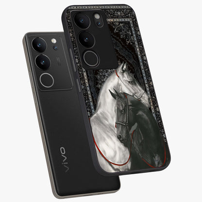 Majestic Ride Legacy Glass Case displayed in angled mockup highlighting sleek vehicle design with bold racing aesthetic.