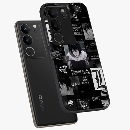 Midnight Chaos Mind Glass Case displayed in angled mockup highlighting chaotic artistic design with dramatic midnight aesthetic.