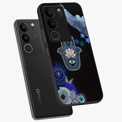 Mystic Hand Aura Glass Case displayed in angled mockup highlighting magical aura design with spiritual aesthetic style.