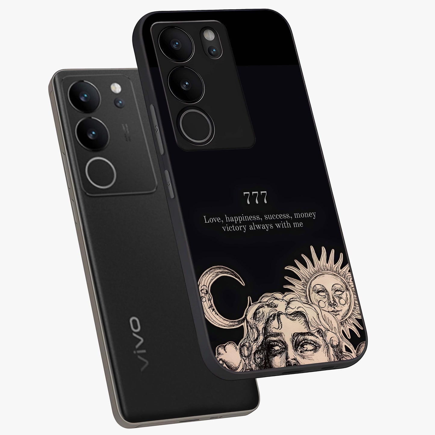 Mystic Victory Aura Glass Case displayed in angled mockup highlighting energetic aura design with bold mystical aesthetic.