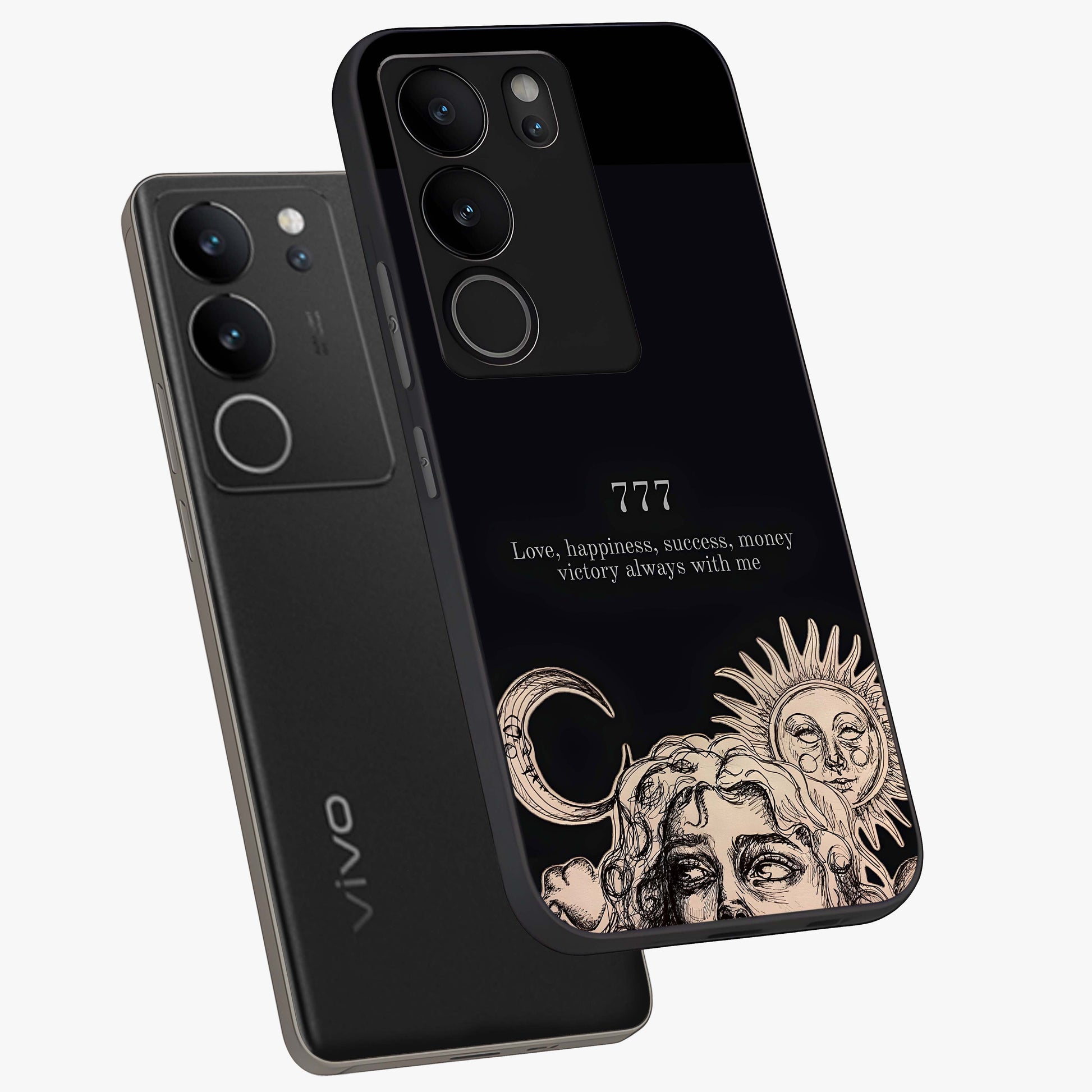 Mystic Victory Aura Glass Case displayed in angled mockup highlighting energetic aura design with bold mystical aesthetic.