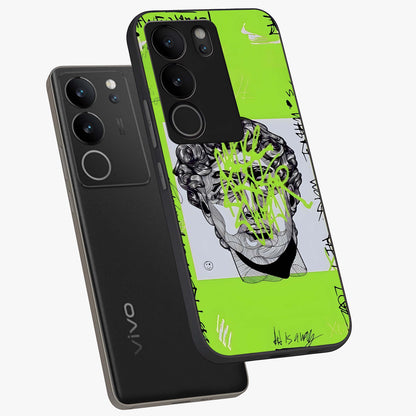 Neo Graffiti Rebellion Glass Case displayed in angled mockup highlighting urban street art design with rebellious aesthetic.