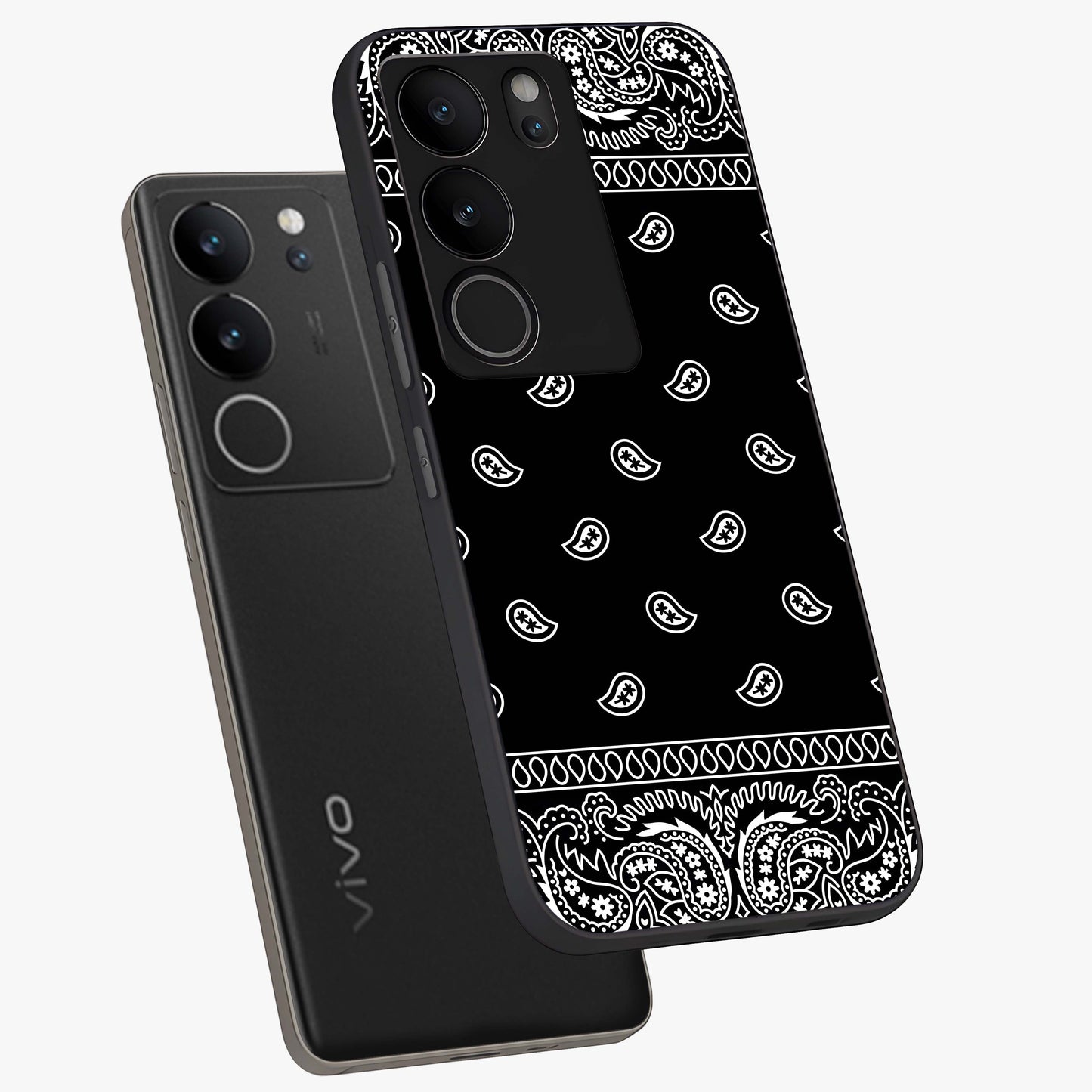 Retro Rebel Threads Glass Case displayed in angled mockup highlighting retro inspired graphic design with rebellious aesthetic.