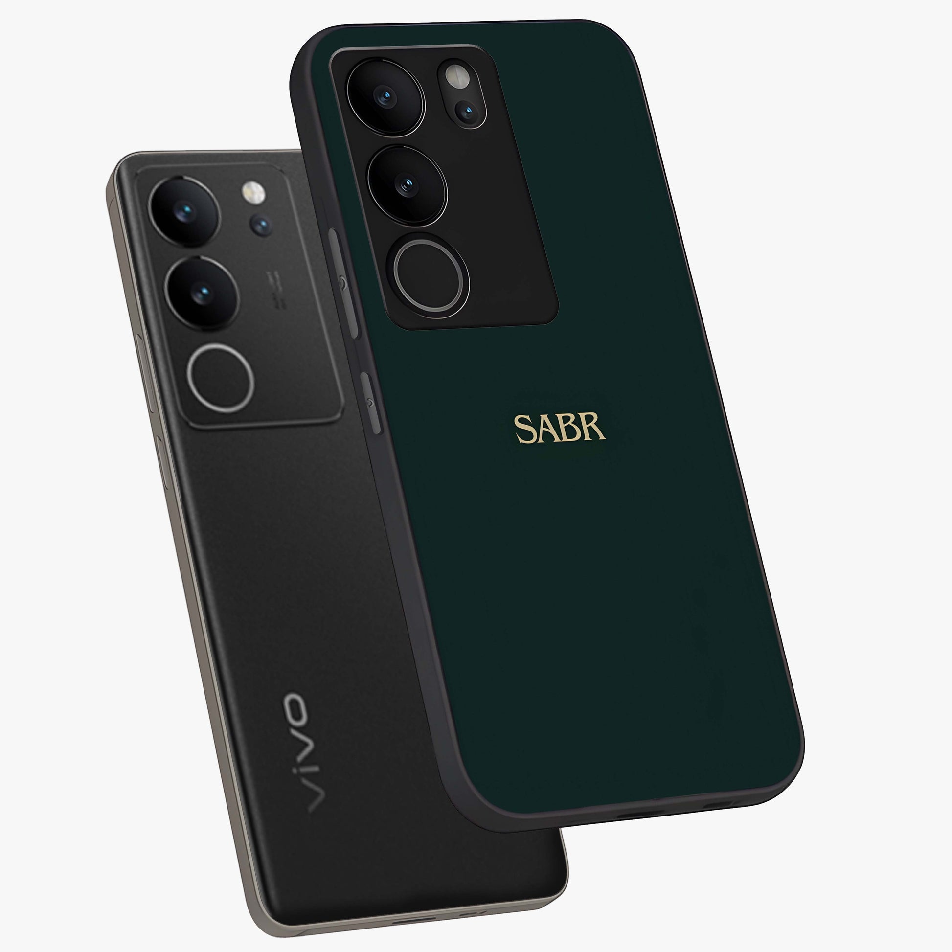 Sabr Minimal Patience Glass Case displayed in angled mockup highlighting simple inspirational design with clean aesthetic style.