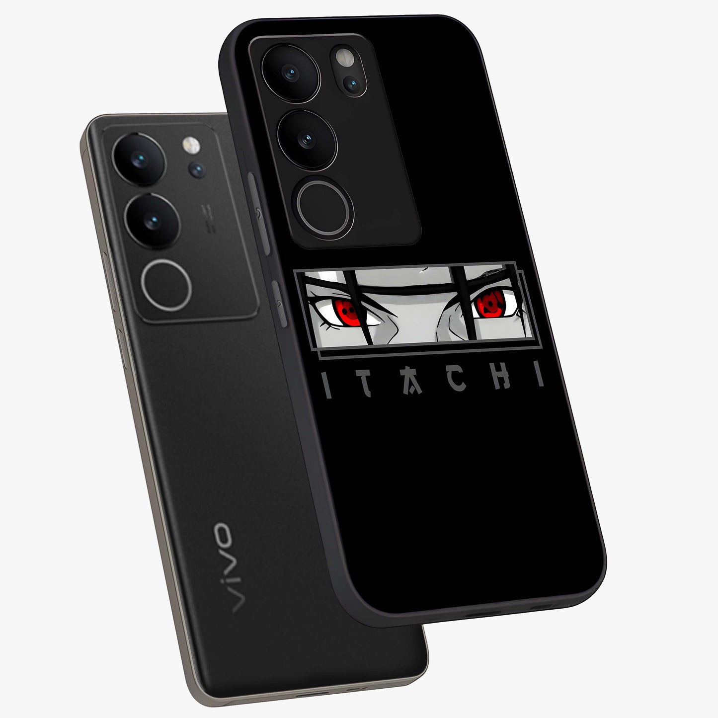 Scarlet Gaze Dominance Glass Case displayed in angled mockup highlighting intense visual design with bold scarlet aesthetic.