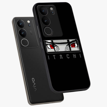 Scarlet Gaze Dominance Glass Case displayed in angled mockup highlighting intense visual design with bold scarlet aesthetic.