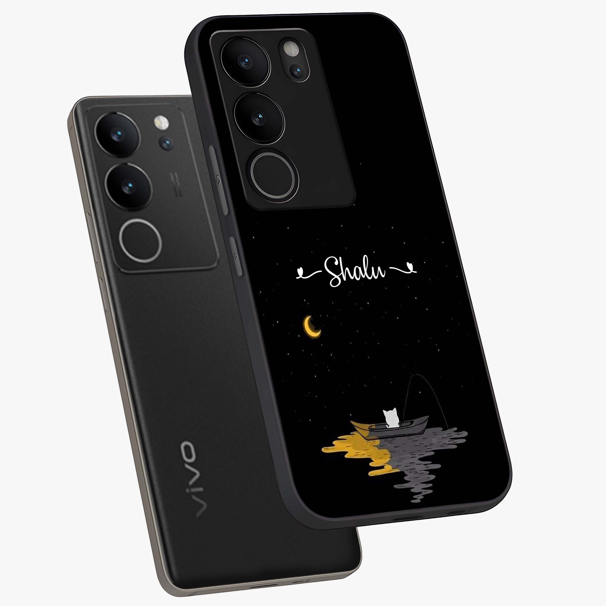 Silent Night Row Glass Case displayed in angled mockup highlighting peaceful evening design with dreamy night aesthetic.