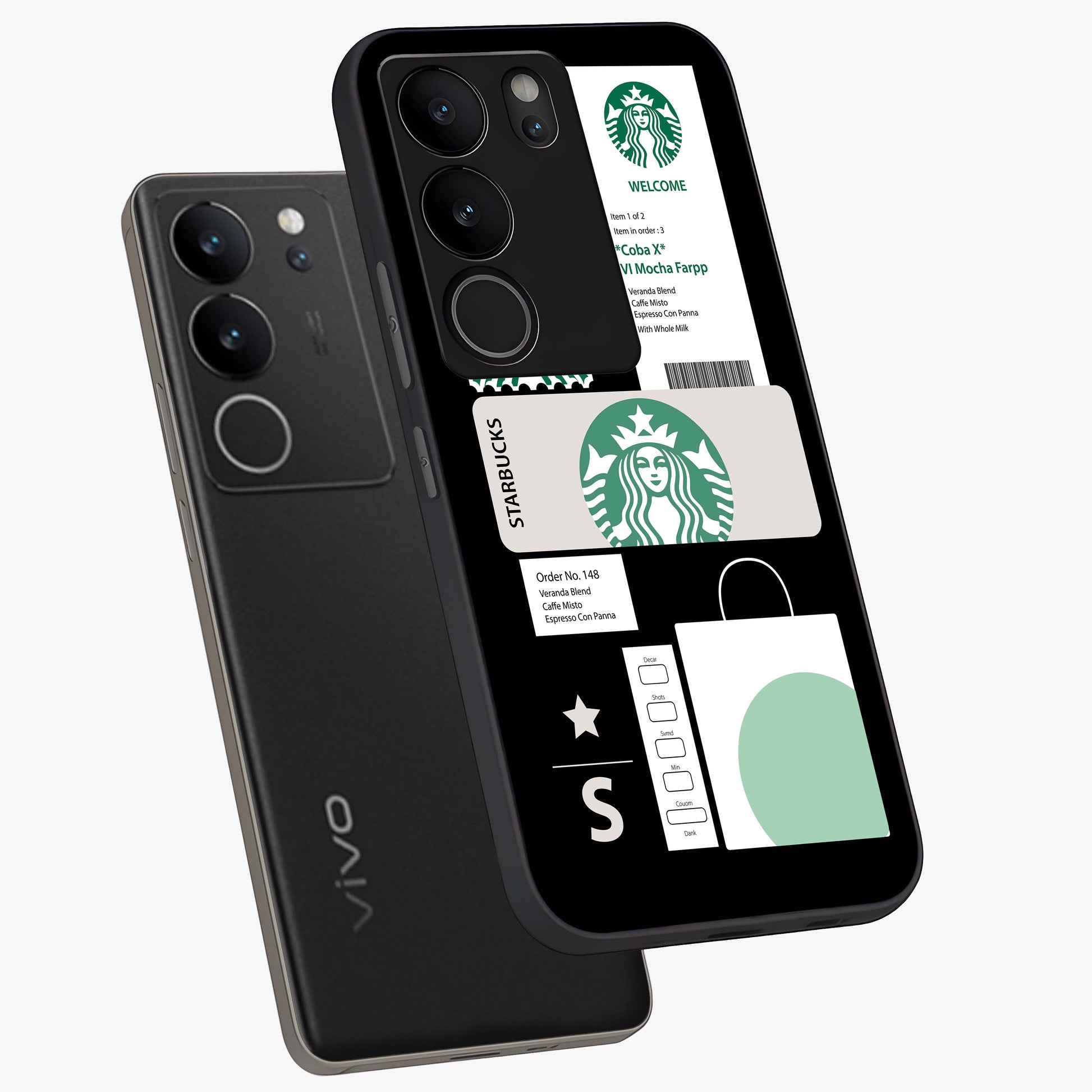 Starbucks Mocha Glass Case displayed in angled mockup highlighting stylish mocha themed design with cozy café aesthetic.