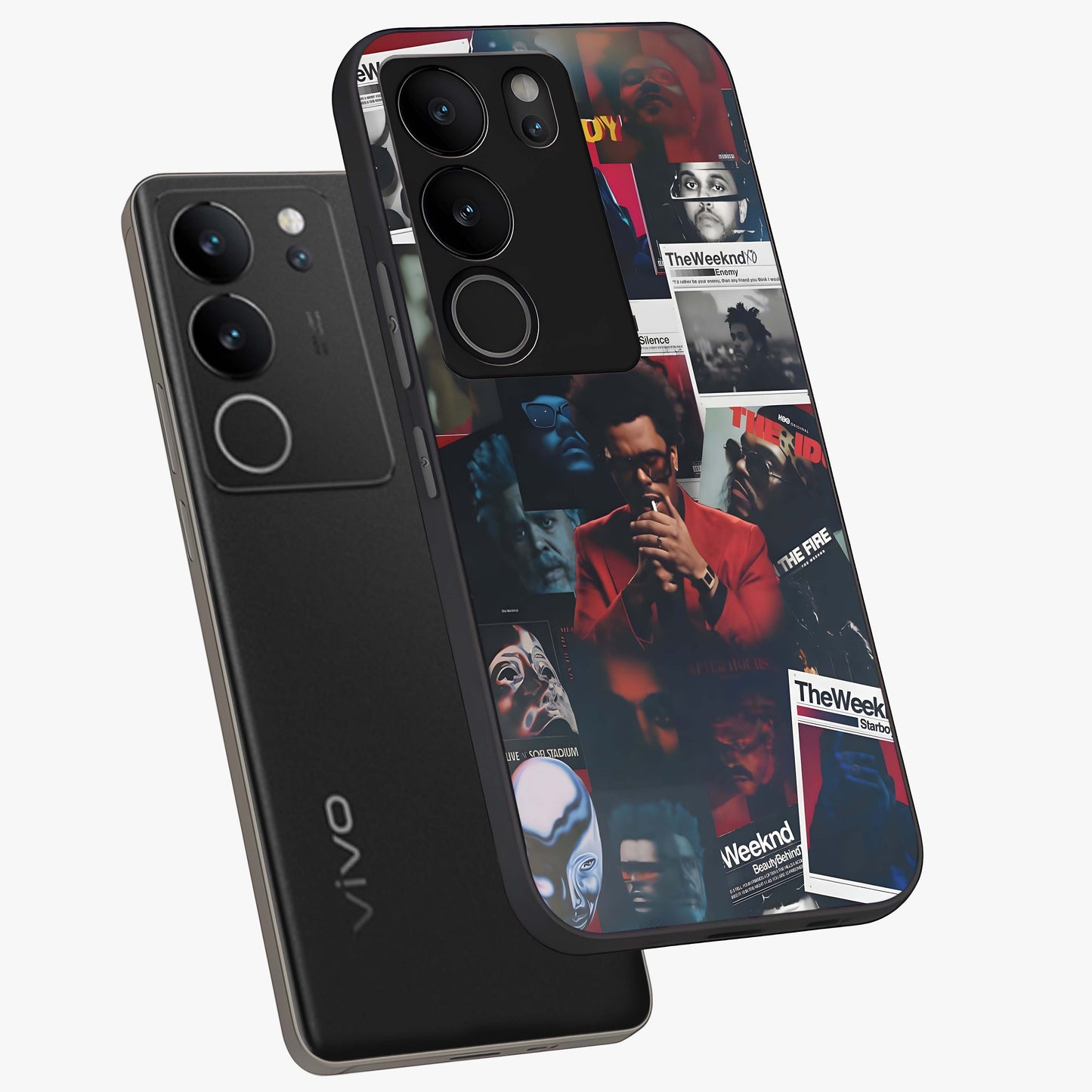 The Weeknd Glass Case displayed in angled mockup highlighting stylish pop culture inspired design with modern aesthetic.