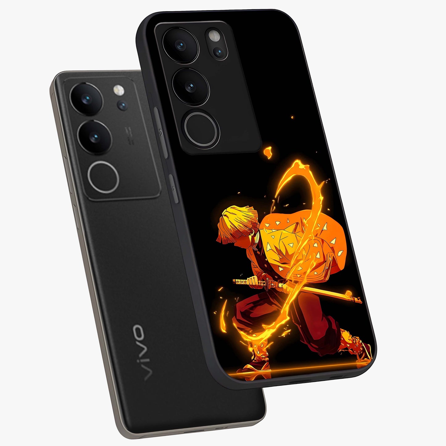 Thunder Flame Execution Glass Case displayed in angled mockup highlighting dramatic fire themed design with intense fantasy aesthetic.